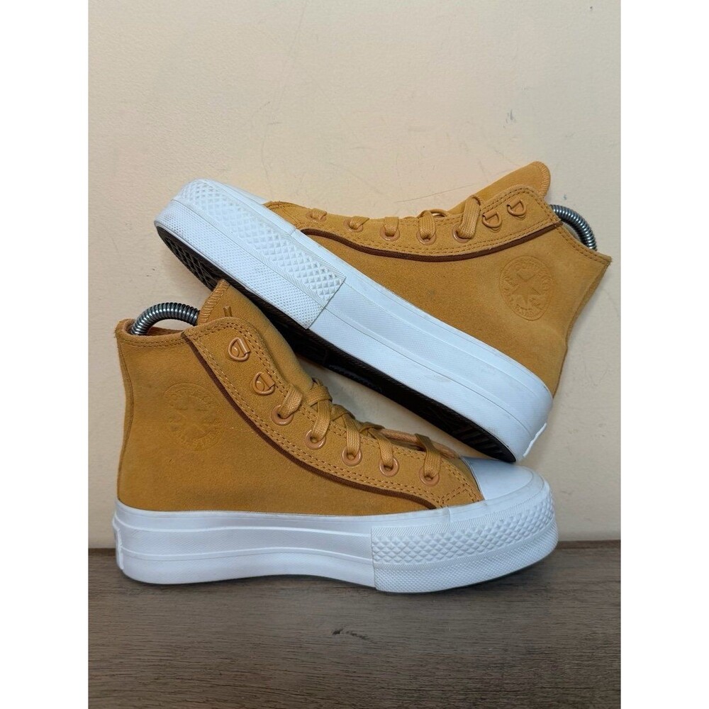 Converse CTAS Lift Platform high-top sneakers size 5 shoes yellow suede "Tiger